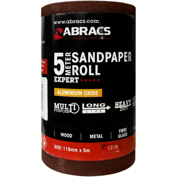ABS0054 Sandpaper Roll 5m x 115mm 120 Grit