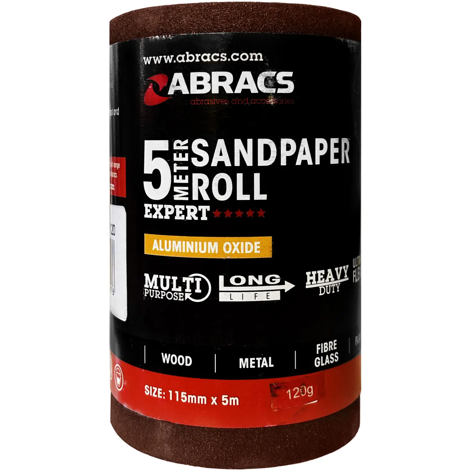 Sandpaper Roll 5m x 115mm 120 Grit