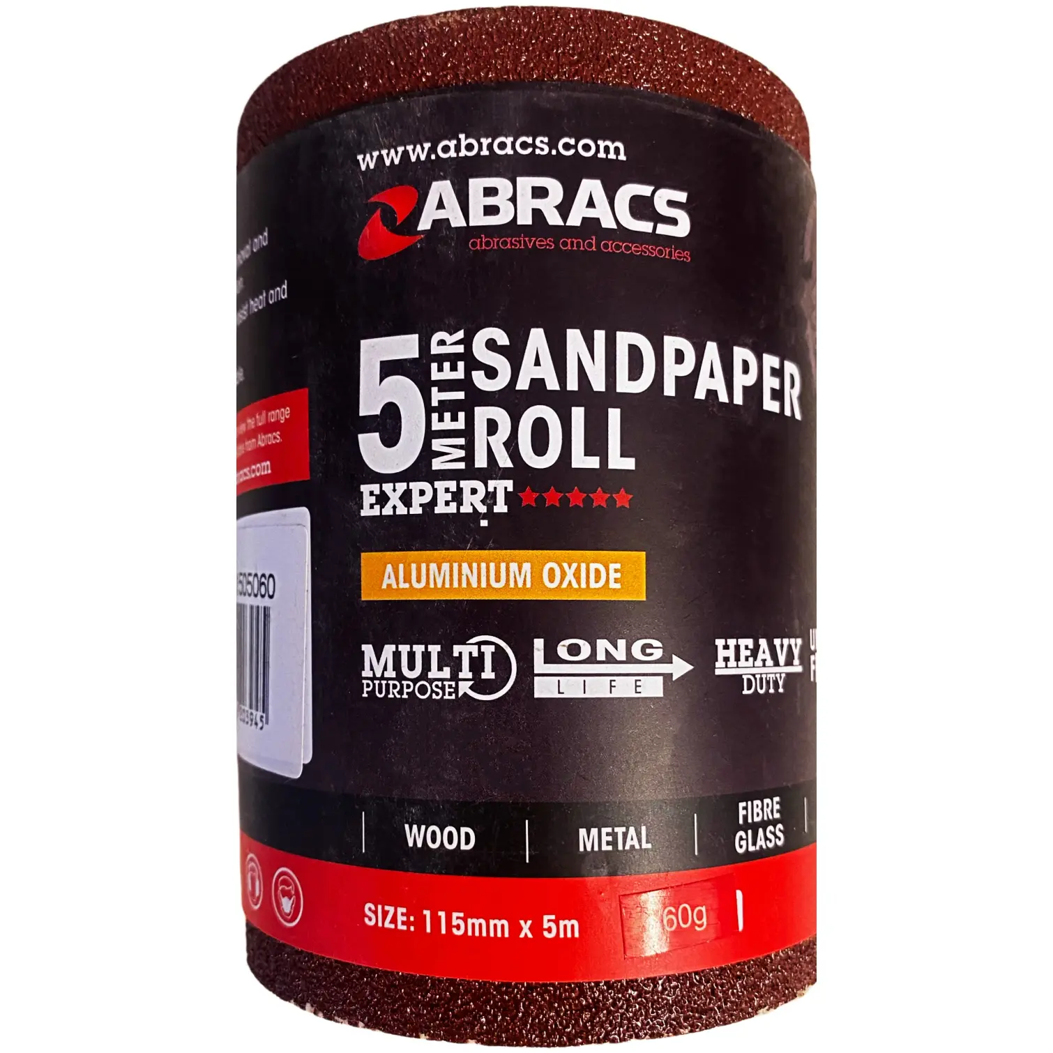 Abracs Sandpaper Roll 5m x 115mm 60 Grit