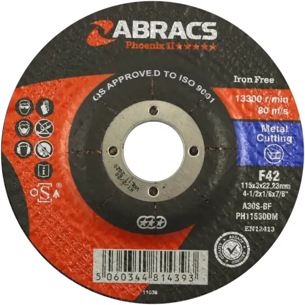 ABS0070 Abracs Metal Cutting Disc 115mm