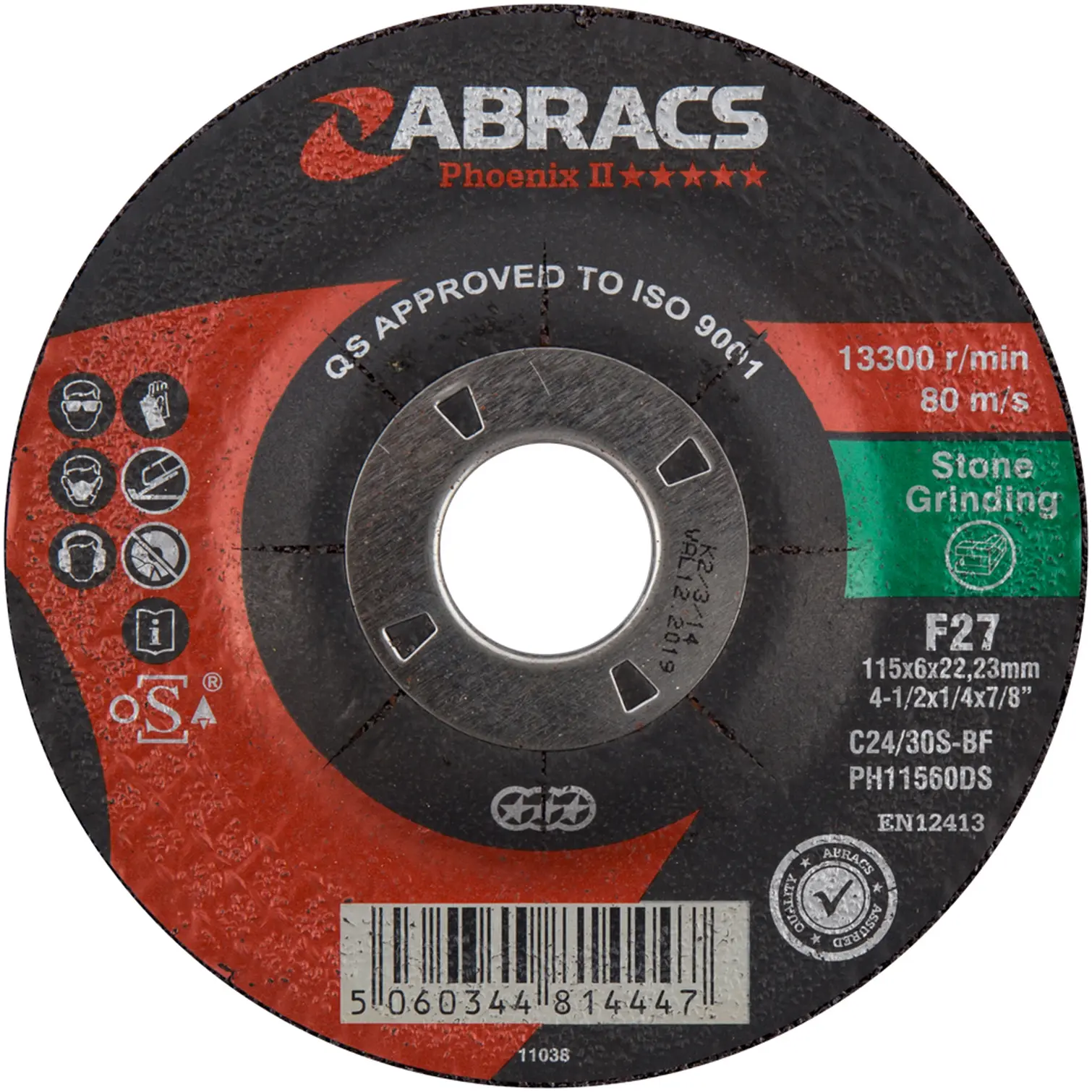 ABS0073 Abracs Stone Grinding Disc 115x6x22mm