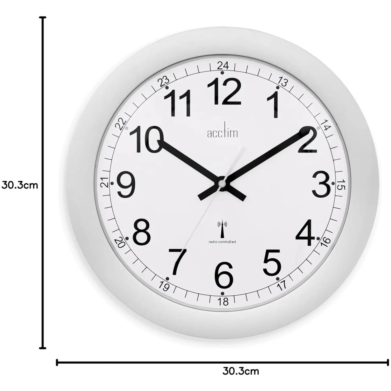 ACC0076_3 Acctim Formia Radio Controlled Wall Clock Silver 30cm