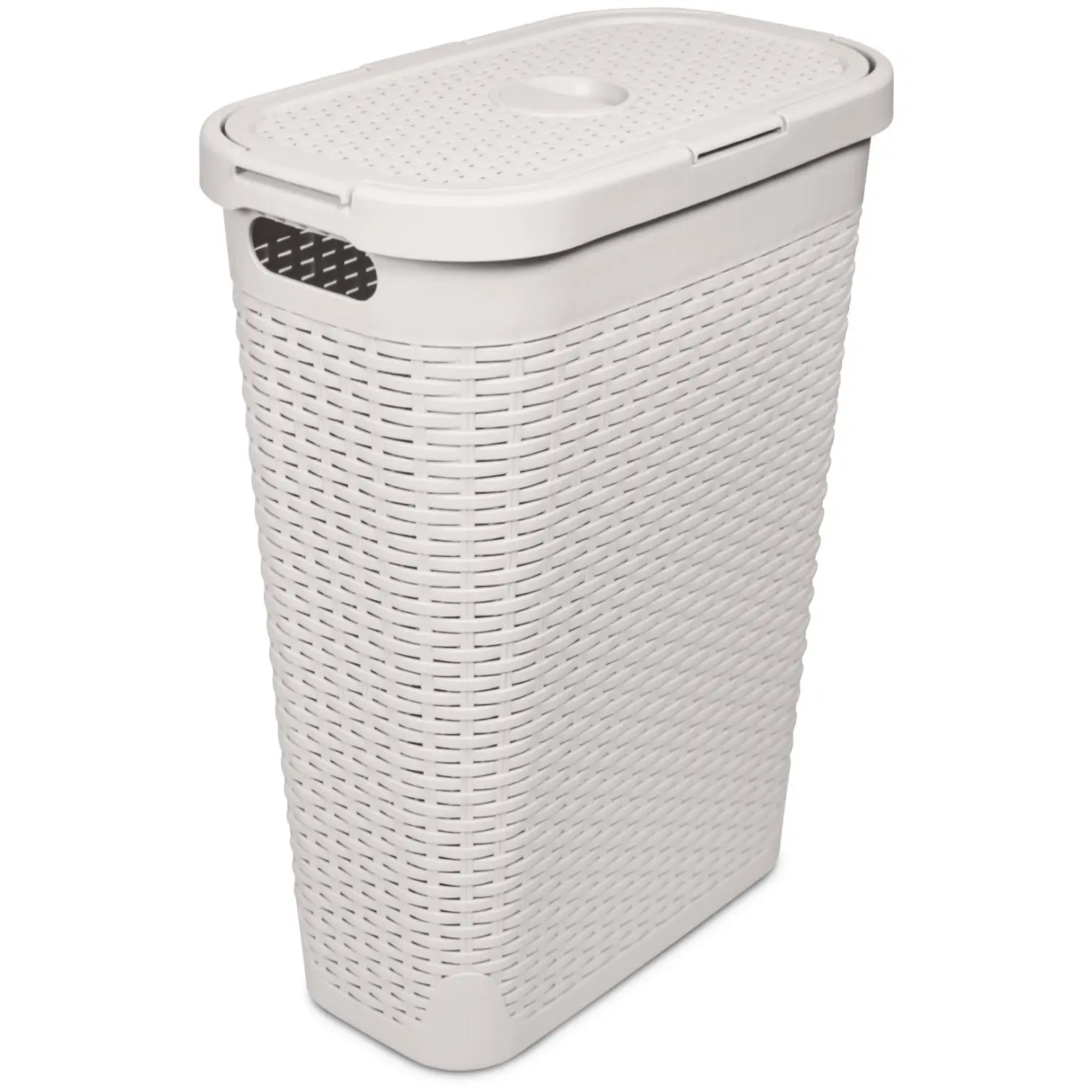 Addis Rattan Slim Laundry Hamper Calico 40L