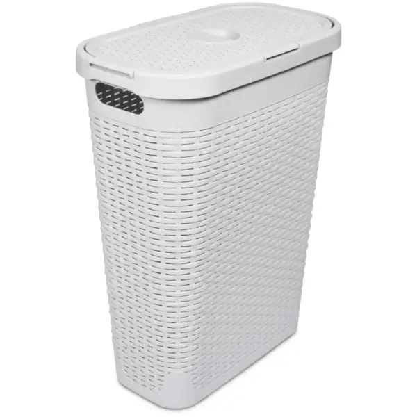 Addis Rattan Slim Laundry Hamper Mineral 40L