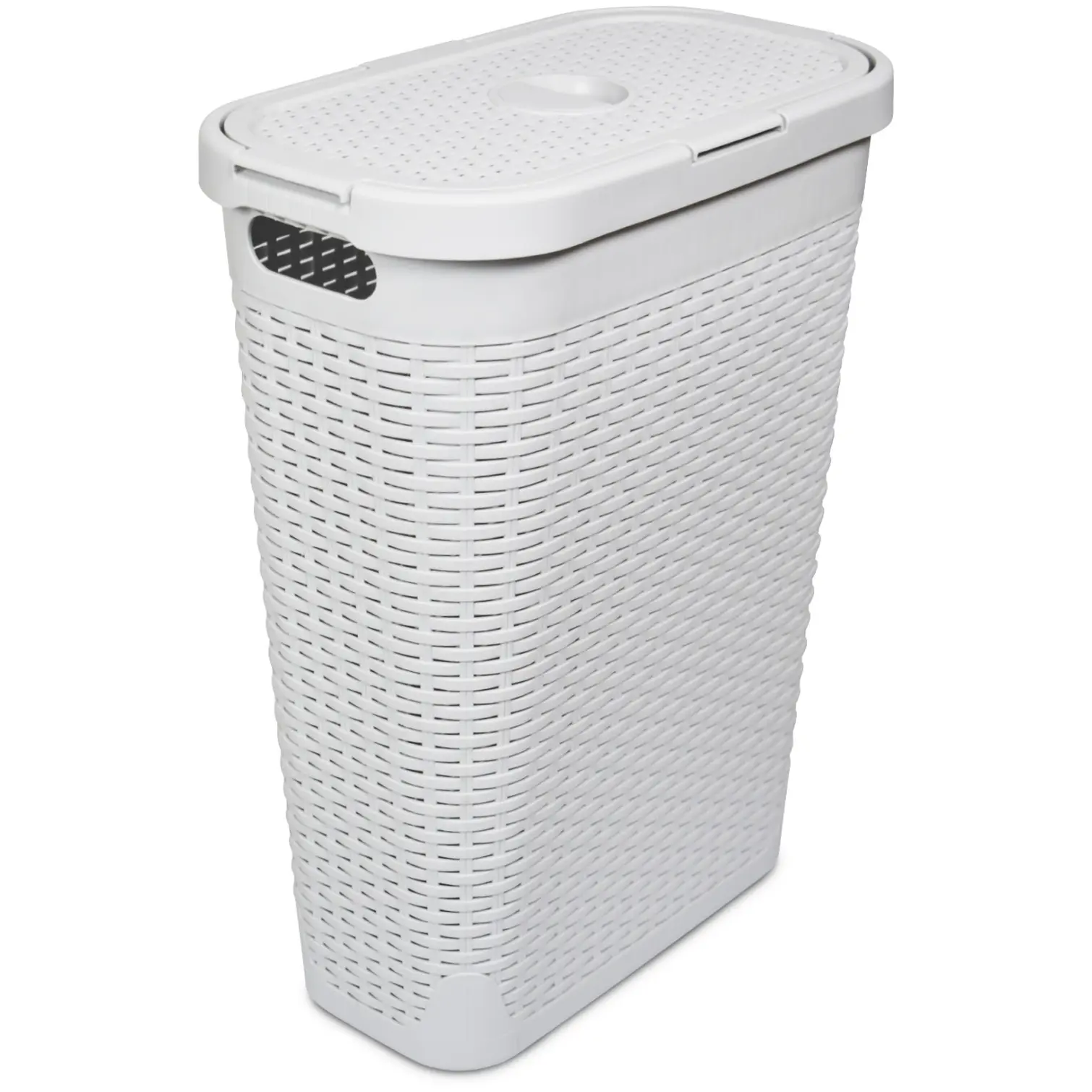 ADD0384 Addis Rattan Slim Laundry Hamper Mineral 40L