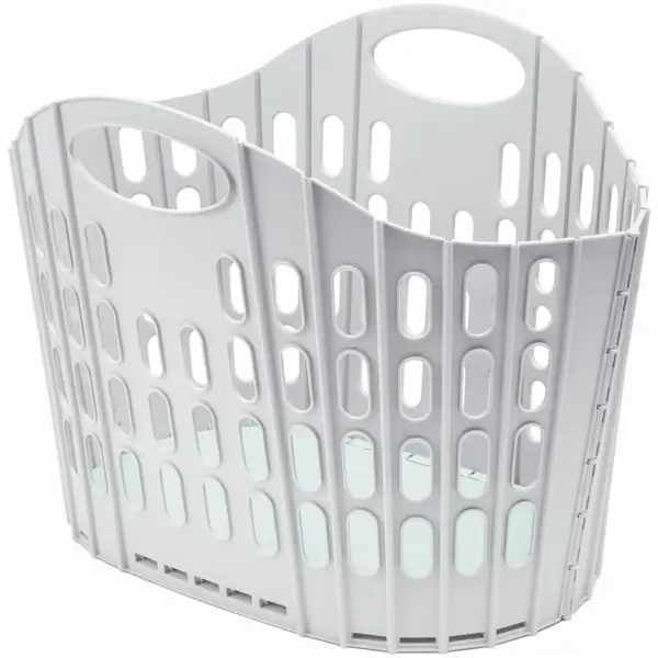 Addis Grey Green Fold Flat Laundry Basket 38Ltr