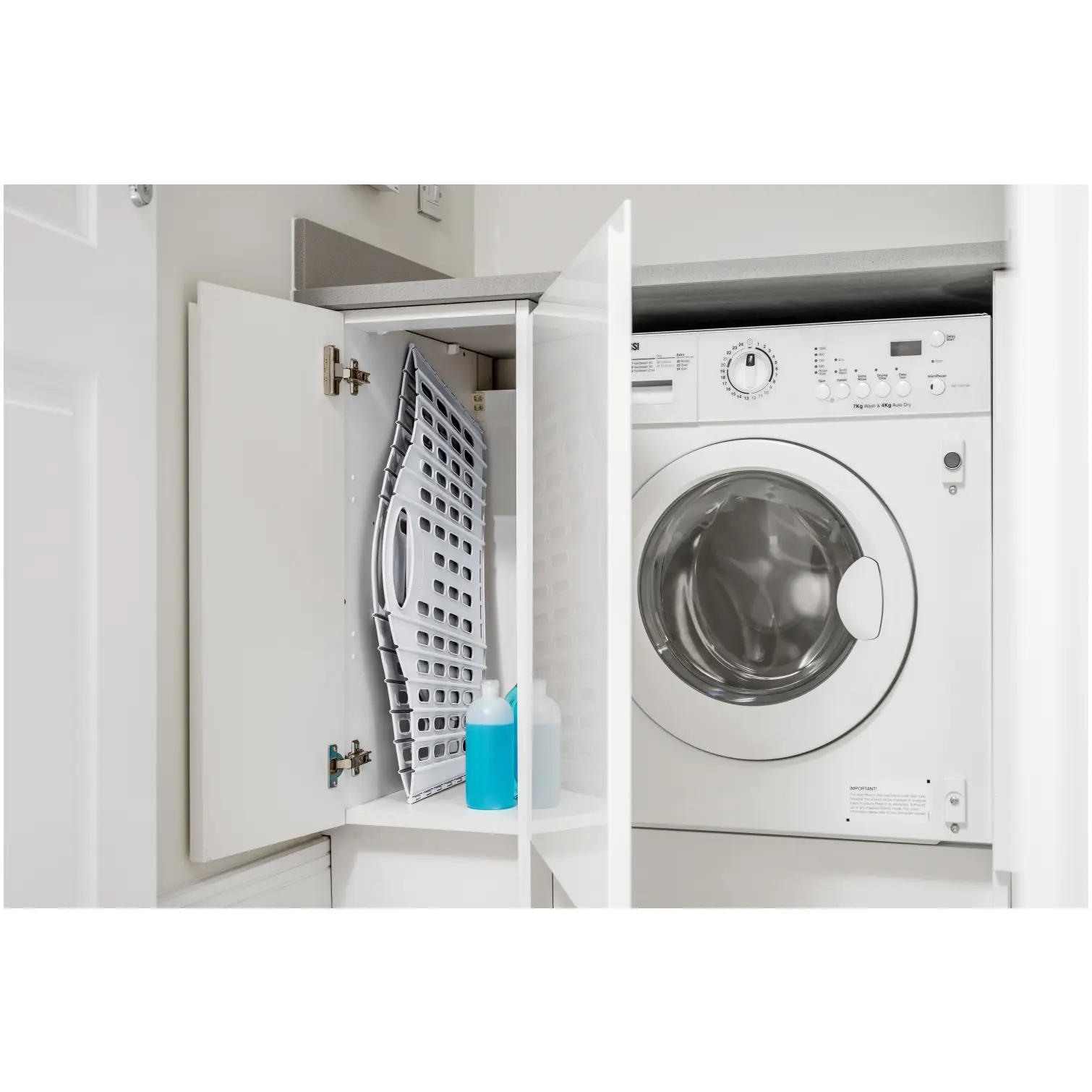 ADD0401_10 Addis Grey Green Fold Flat Laundry Basket 38Ltr