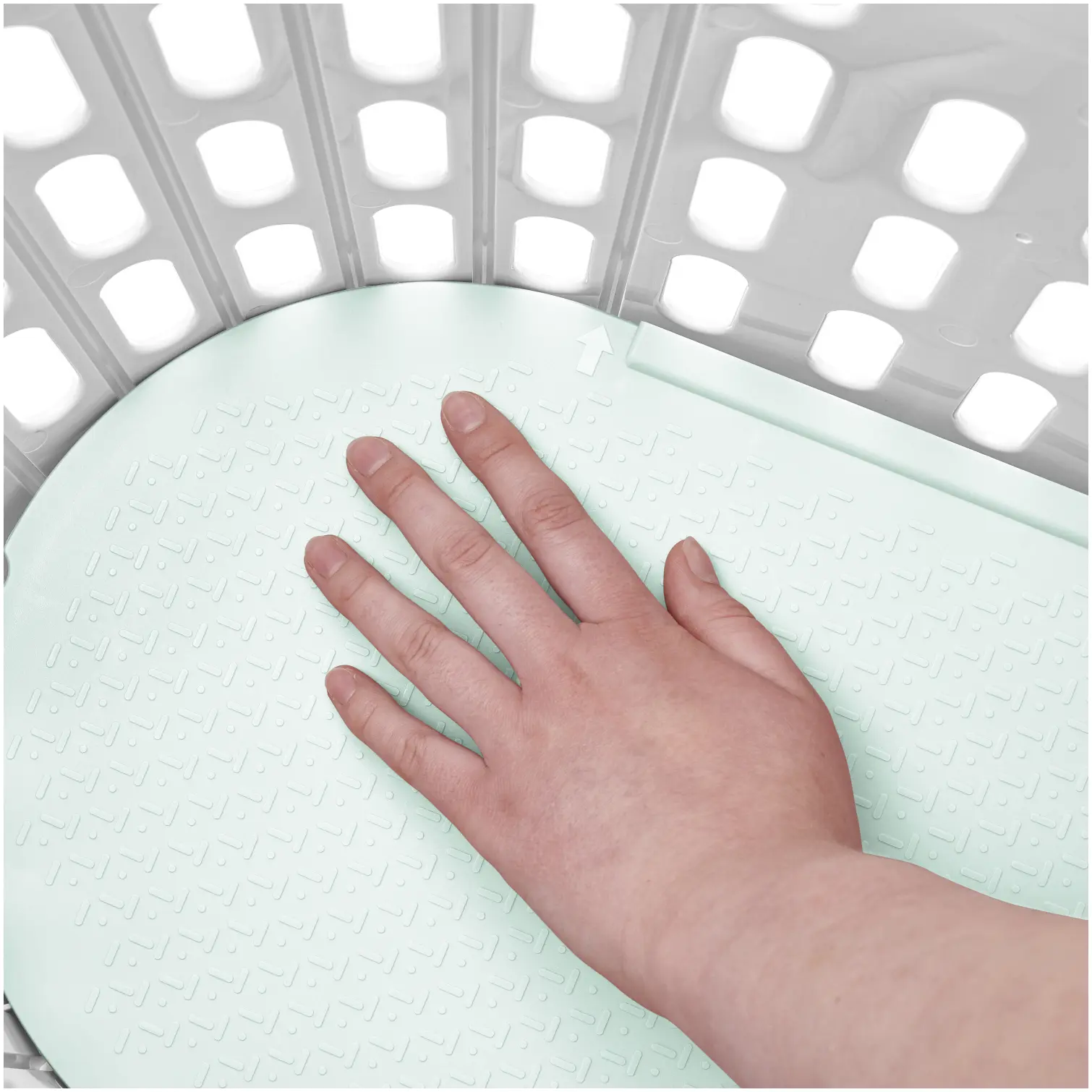 ADD0401_3 Addis Grey Green Fold Flat Laundry Basket 38Ltr