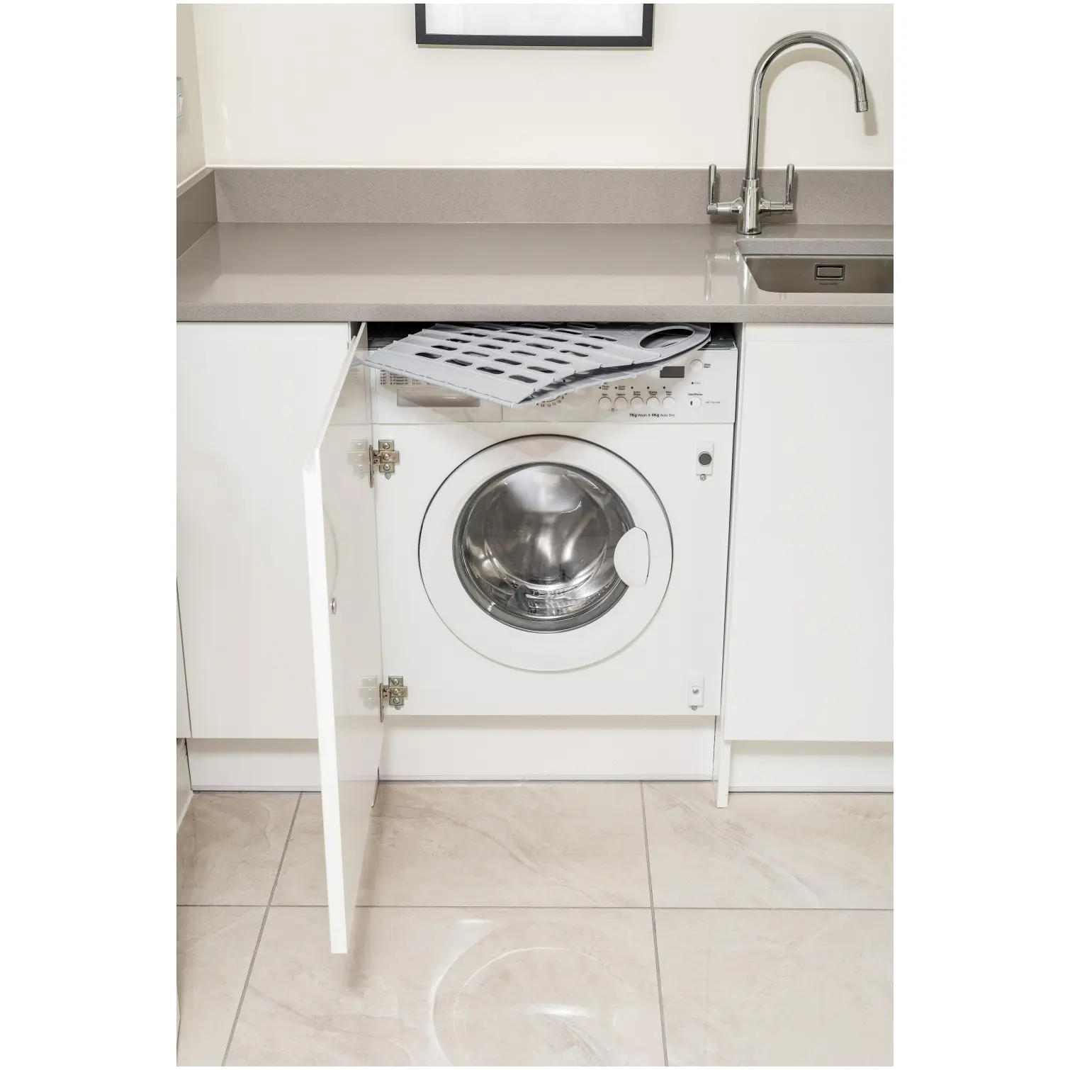 ADD0401_5 Addis Grey Green Fold Flat Laundry Basket 38Ltr