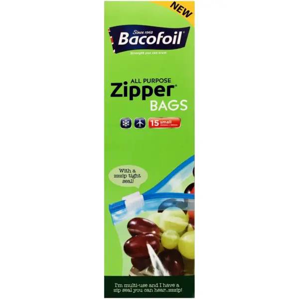 Bacofoil 1Ltr All Purpose Zipper Bags Pk of 15