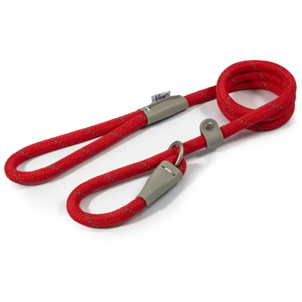 Ancol Viva Red Reflective Slip Lead 1.5m