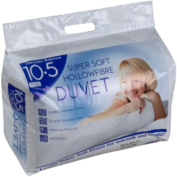 AND8030 Charlotte Anderson Super Soft Hollowfibre Single Duvet 10.5 Tog