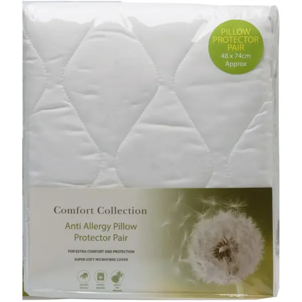 Comfort Collection Anti Allergy Pillow Protector 48x74cm Pack of 2