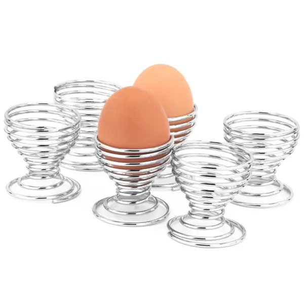 Apollo 6 Chrome Spiral Egg Cups