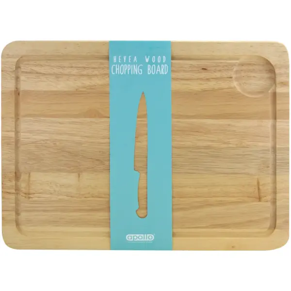 APO0025 Apollo Hevea Wood Chopping Board 40x30cm