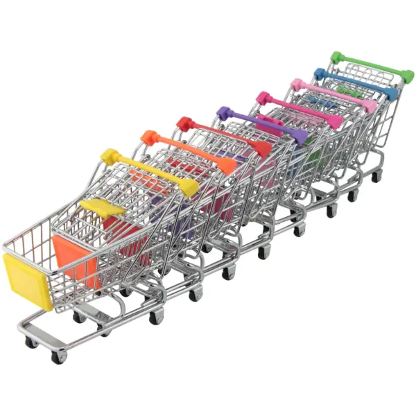 APO0092_1 Apollo Chrome Mini Shopping Trolley Assorted Colours