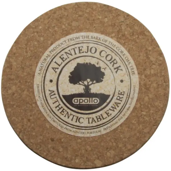 APO0101 Apollo Cork 10cm Round Coasters Set of 6
