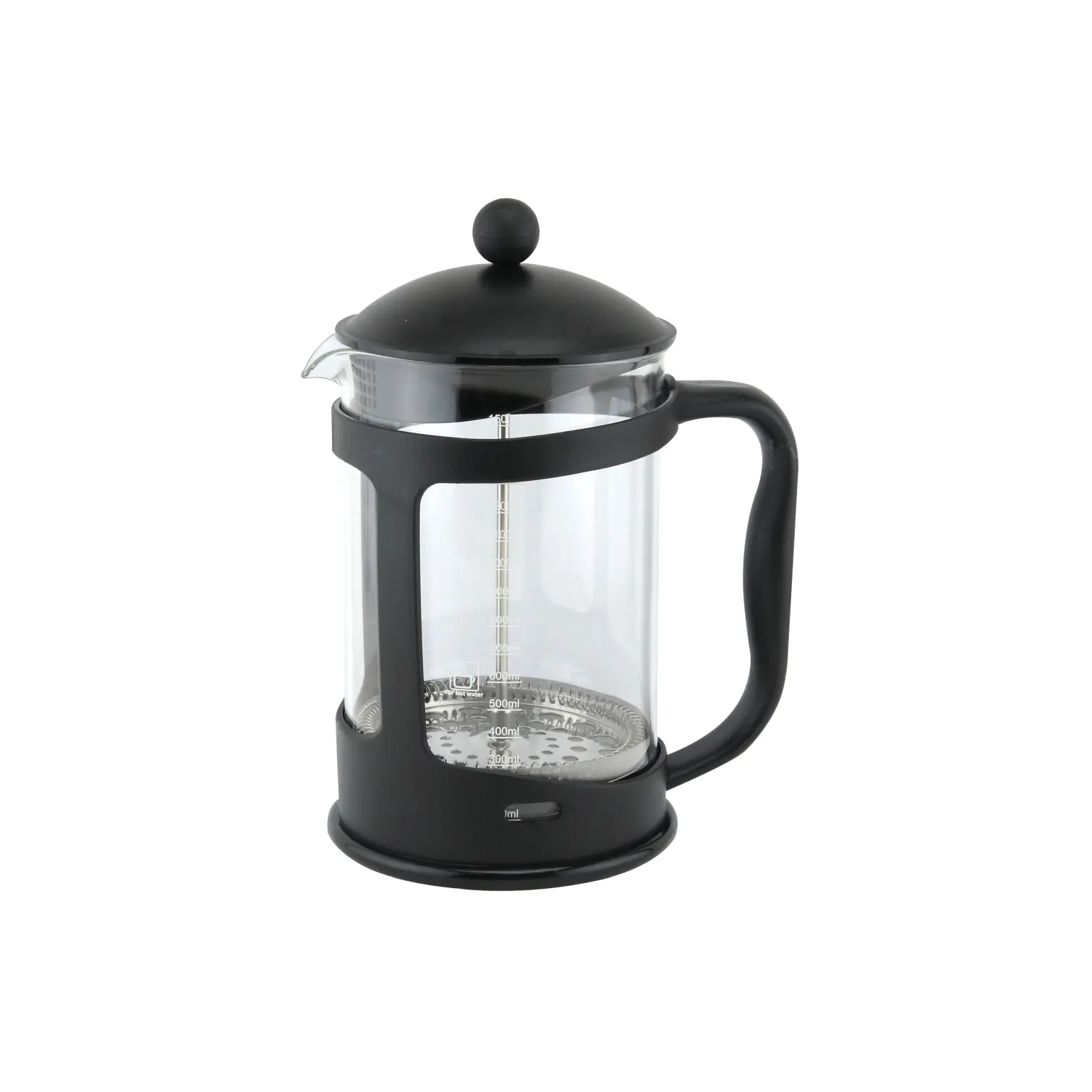 APO0122 Apollo Black Plastic Cafetiere 12 Cup 1.5Ltr