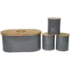 APO0169 Apollo Bread And Canister Bin Set Charcoal