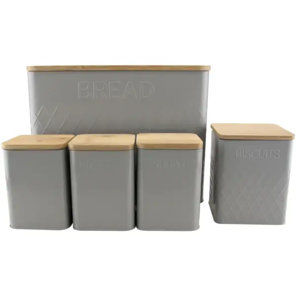 Apollo Square Bread Bin Set 5 Pieces Grey