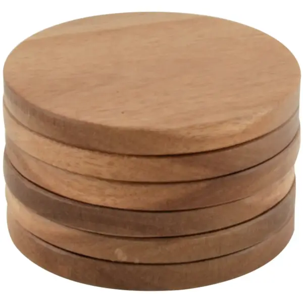APO0355 Apollo Acacia Coaster 10cm Round 6 Pack