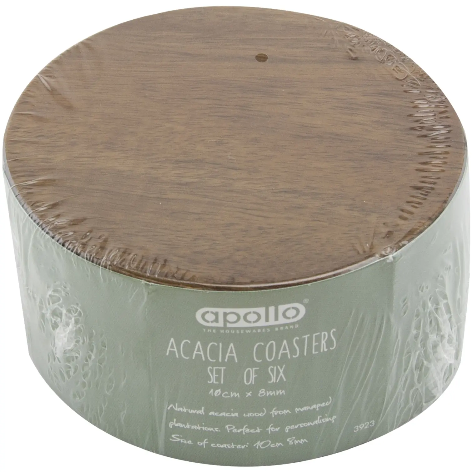 Apollo Acacia Coaster 10cm Round 6 Pack
