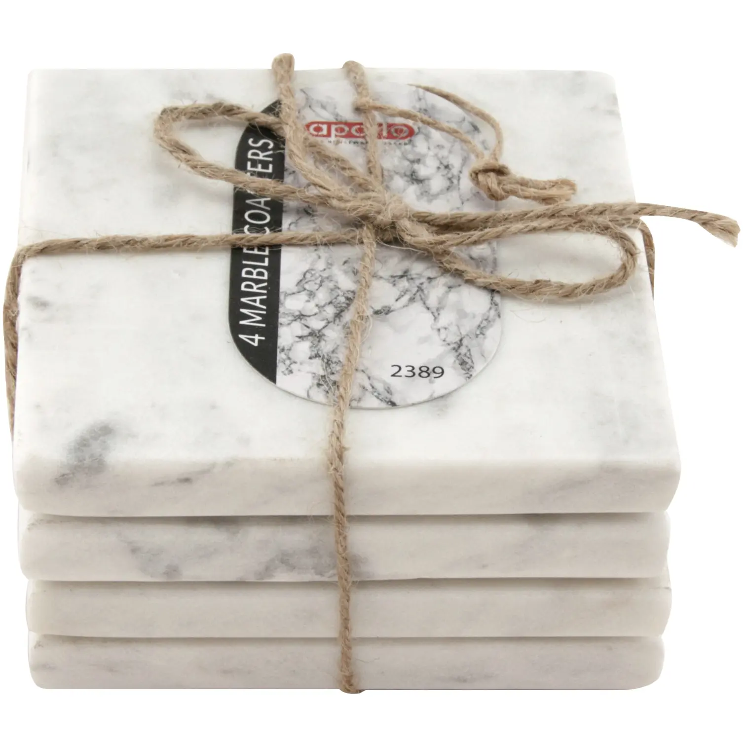 Apollo Square White Marble Coaster 4 Pack