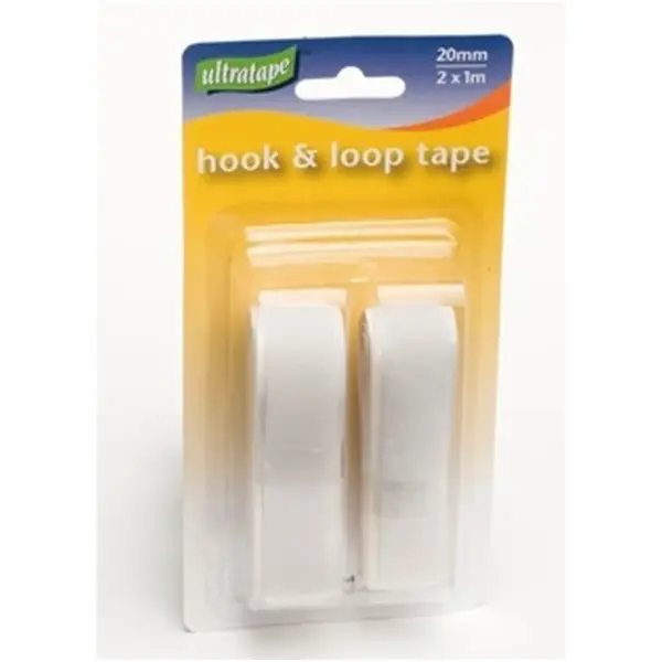 Ultratape White Hook & Loop Tape 20mm x1m