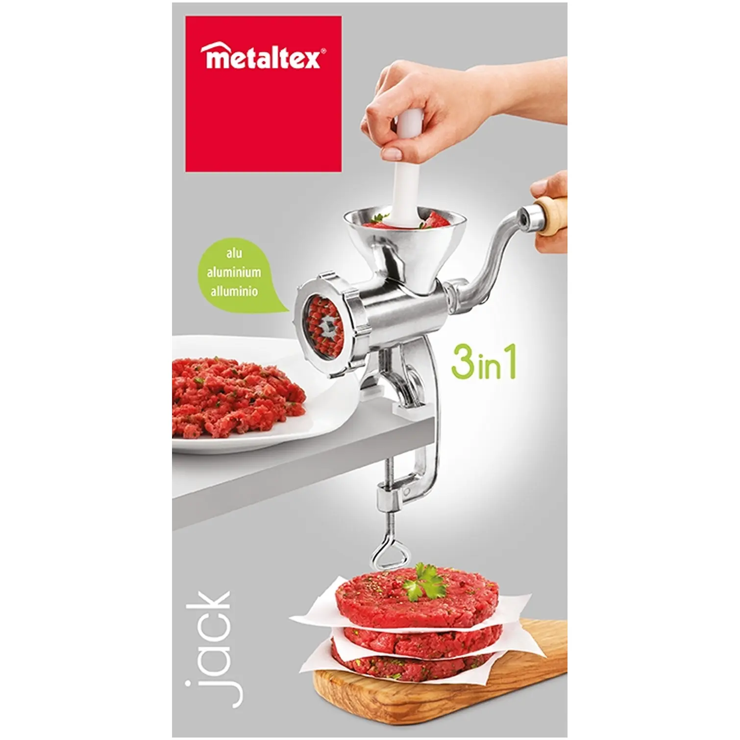 Metaltex Jack 3 in 1 Versatile Meat Mincer