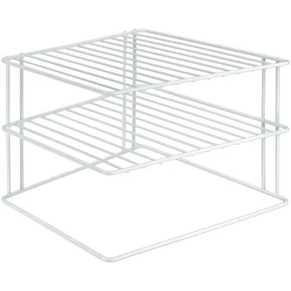 AST0020 Metaltex Silos White Corner Plate Rack 25x25x19cm