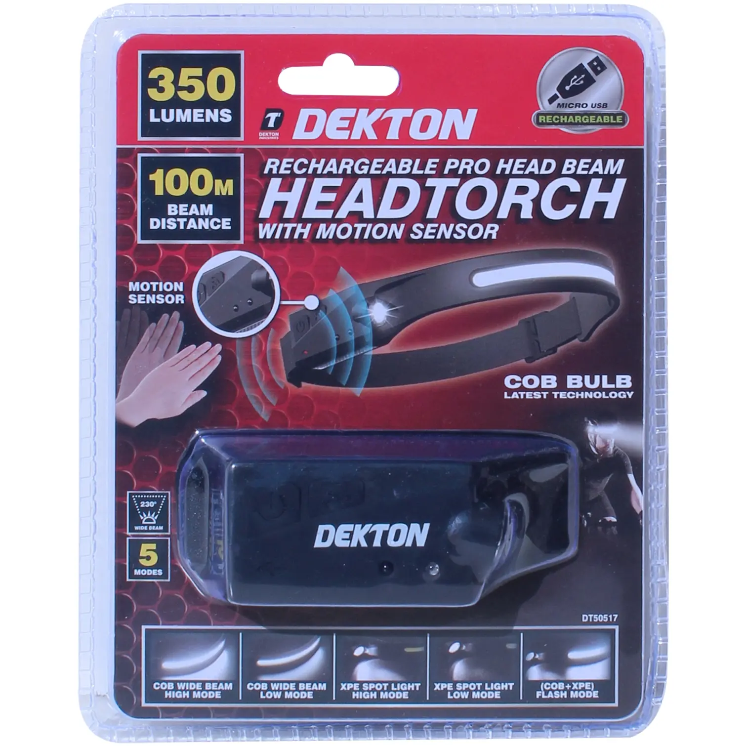 AVN0240_1 Dekton Rechargeable Head Torch
