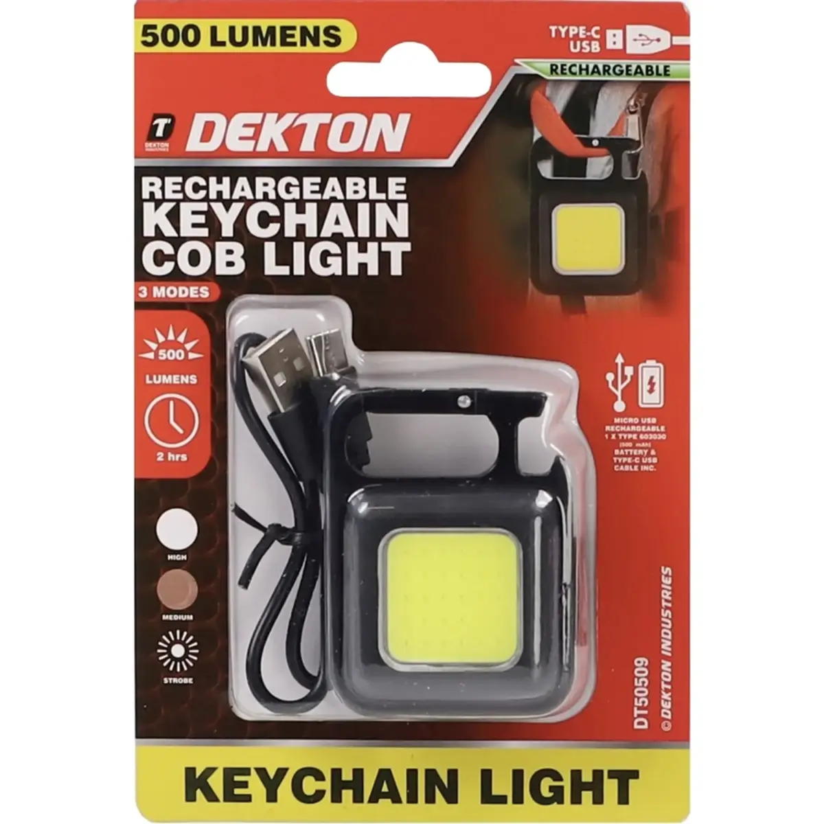 AVN0252_1 Dekton Rechargeable Keychain COB Light