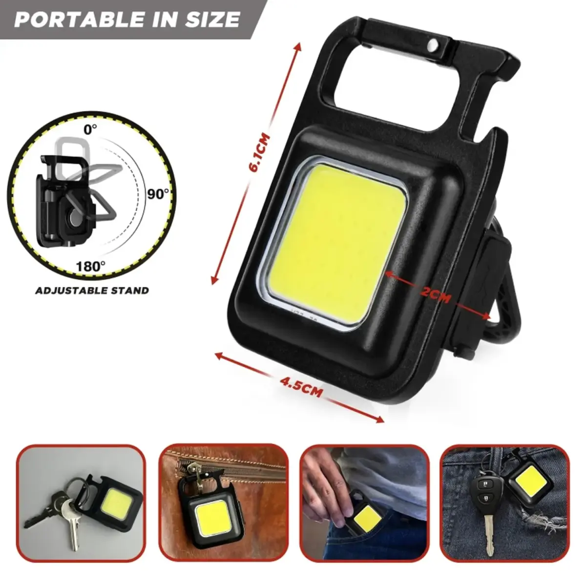 AVN0252_2 Dekton Rechargeable Keychain COB Light