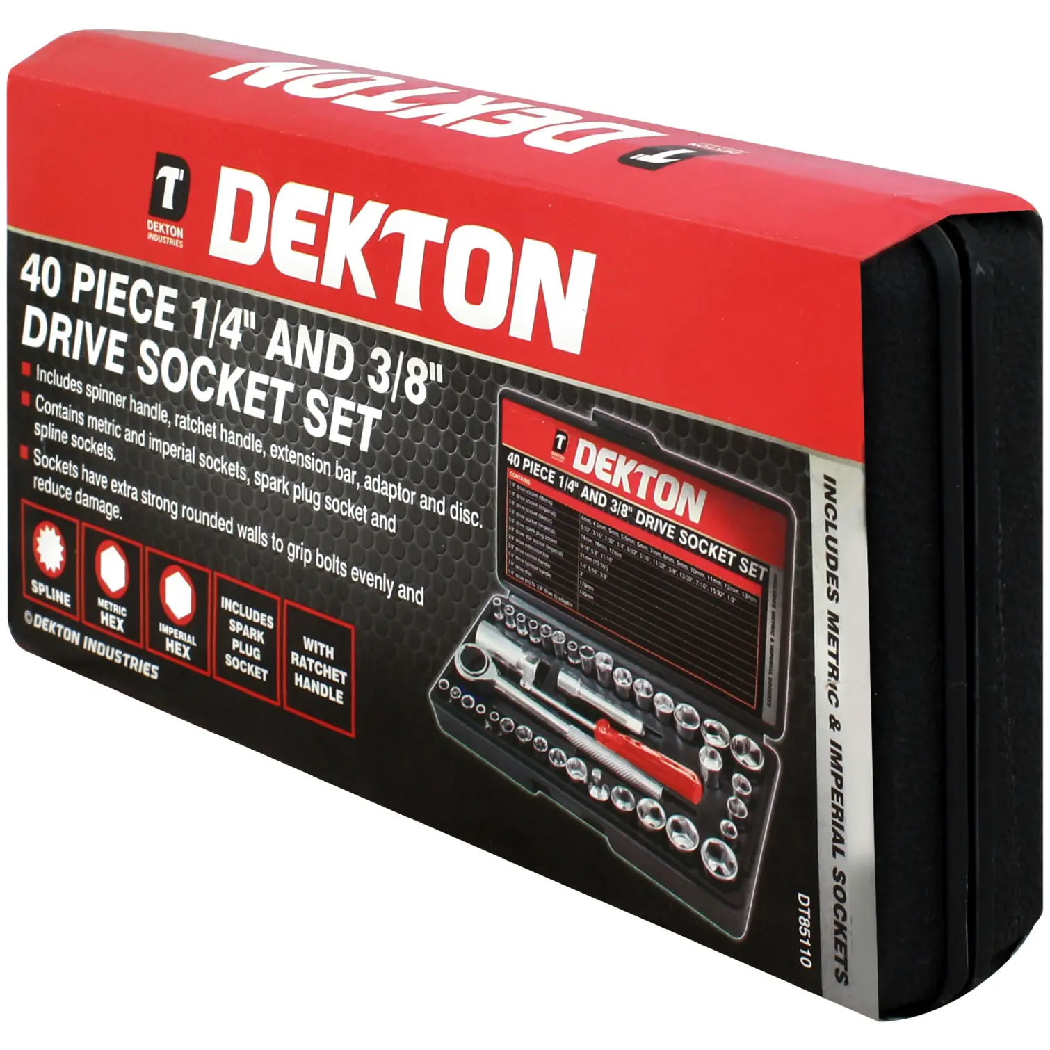 AVN0270_1 Dekton Socket Set 1/4 inch Drive 40 Pieces