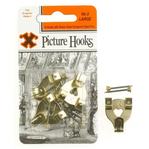 'X' Picture Hooks No.3 Large pk3