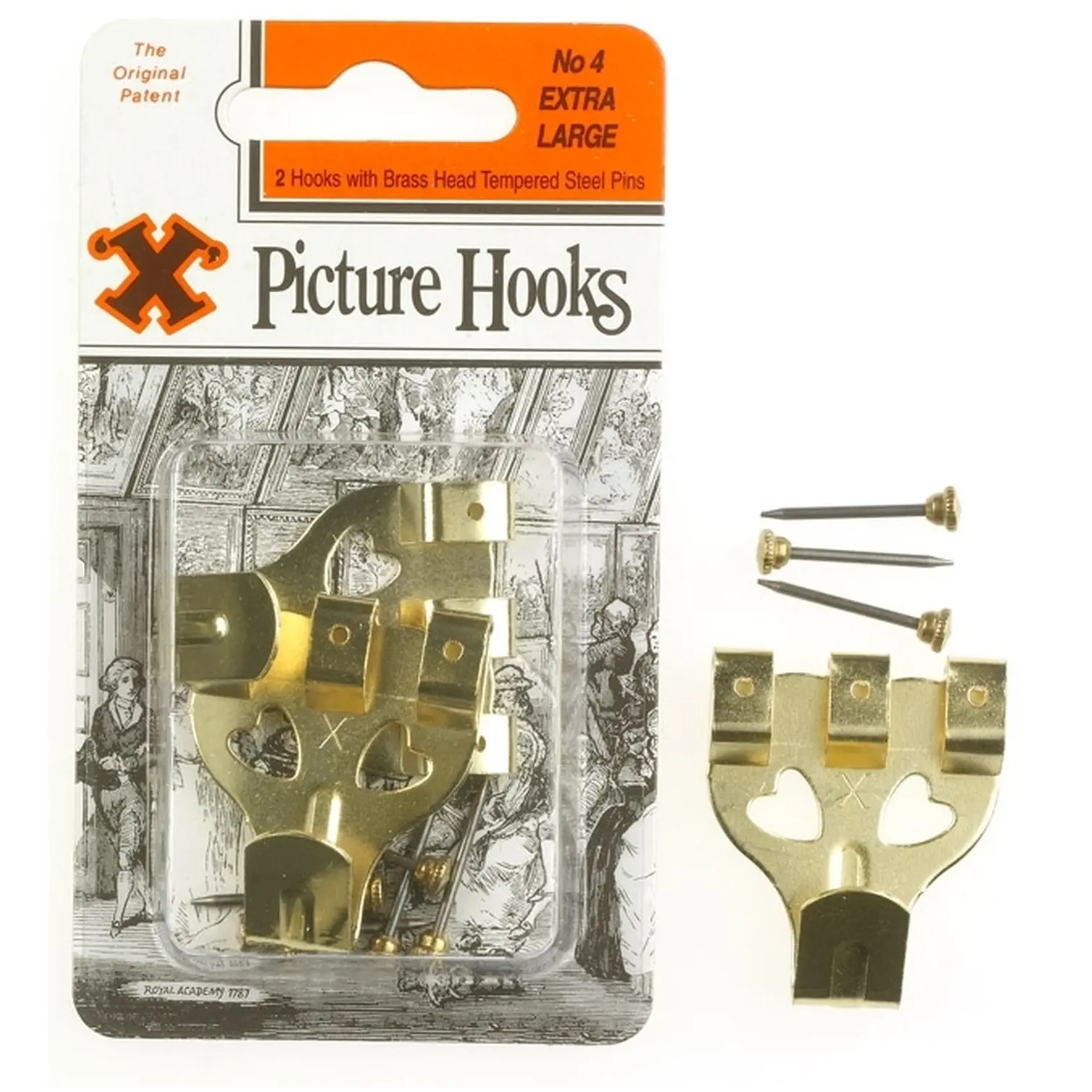 'X' Picture Hooks No.4 Extra Large pk2