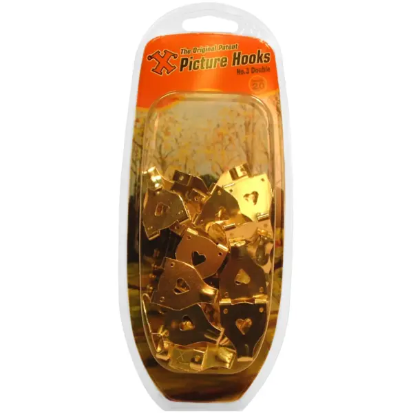 'X' Picture Hooks No.3 Double pk20