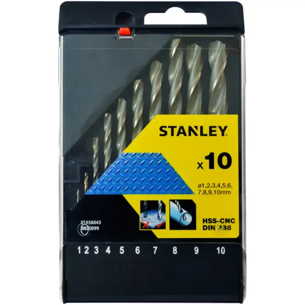 Stanley HSS Drill Bit Set of 10 Sizes î1-10mm