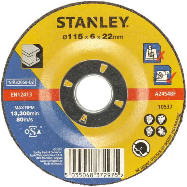 BDA1952 Stanley DPC Metal Grinding Disc 115mm