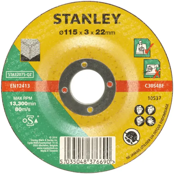 BDA1960 Stanley DCP Stone Cutting Disc 115mm