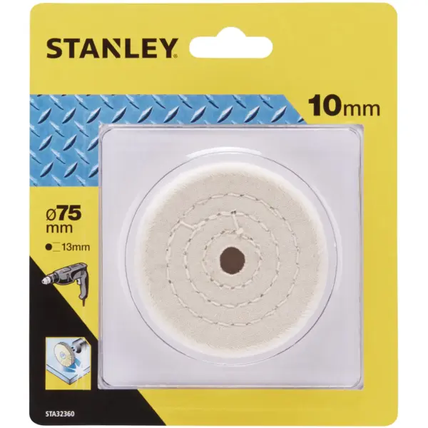 BDA2102 Stanley Cotton Buffing Wheel 75mm x 10mm