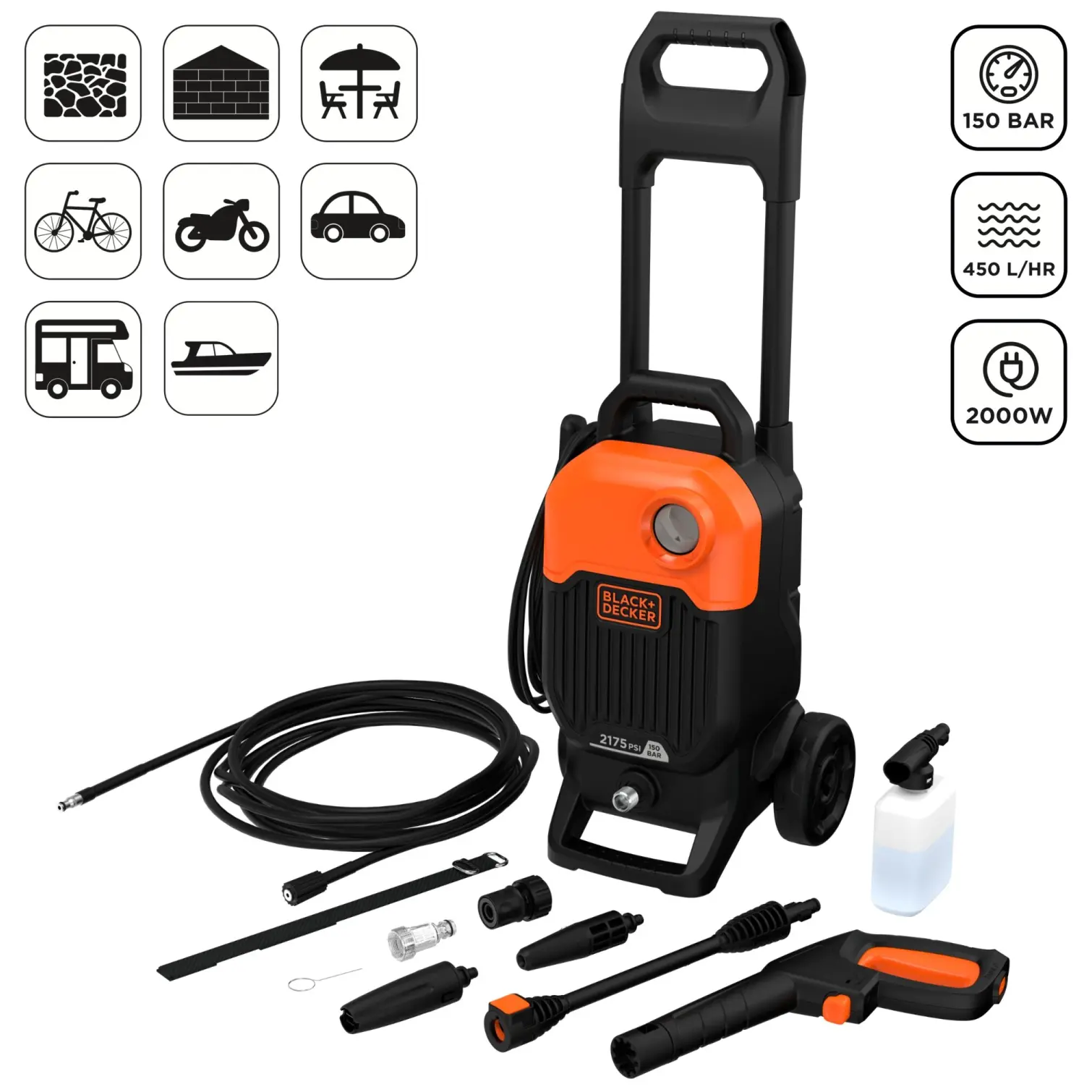 Black+Decker Pressure Washer 2000w