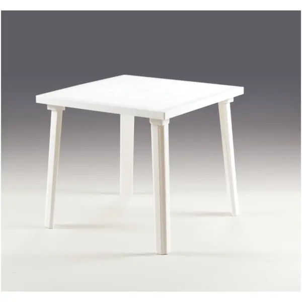 Bica White Resin Square Table 80cm