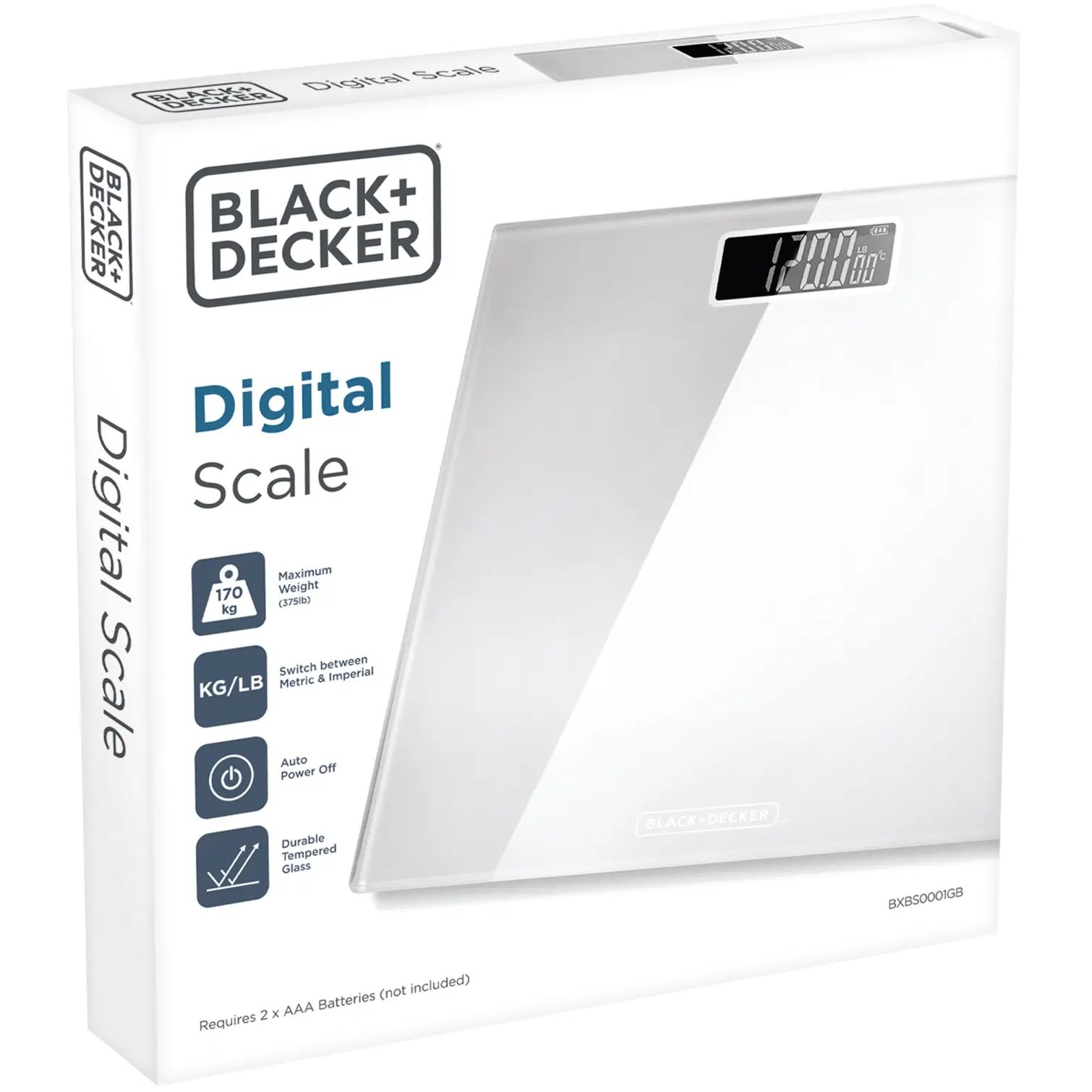 Black+Decker Digital Bathroom Scales White