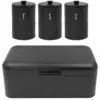 BKR0050 Blackmoor Tea,Coffee,Sugar&Bread Bin Set Black
