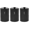 BKR0050_2 Blackmoor Tea,Coffee,Sugar&Bread Bin Set Black