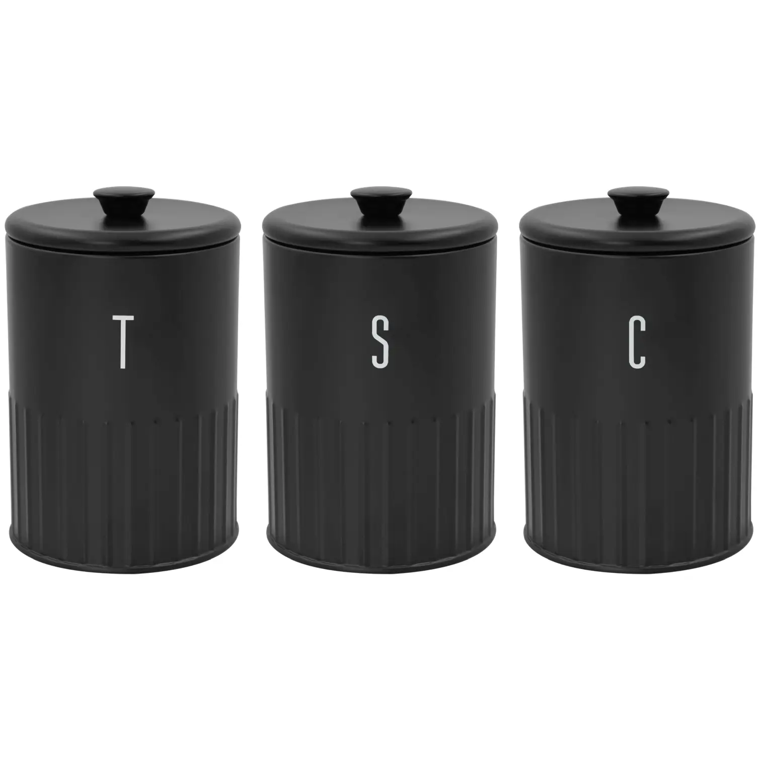 BKR0050_2 Blackmoor Tea,Coffee,Sugar&Bread Bin Set Black