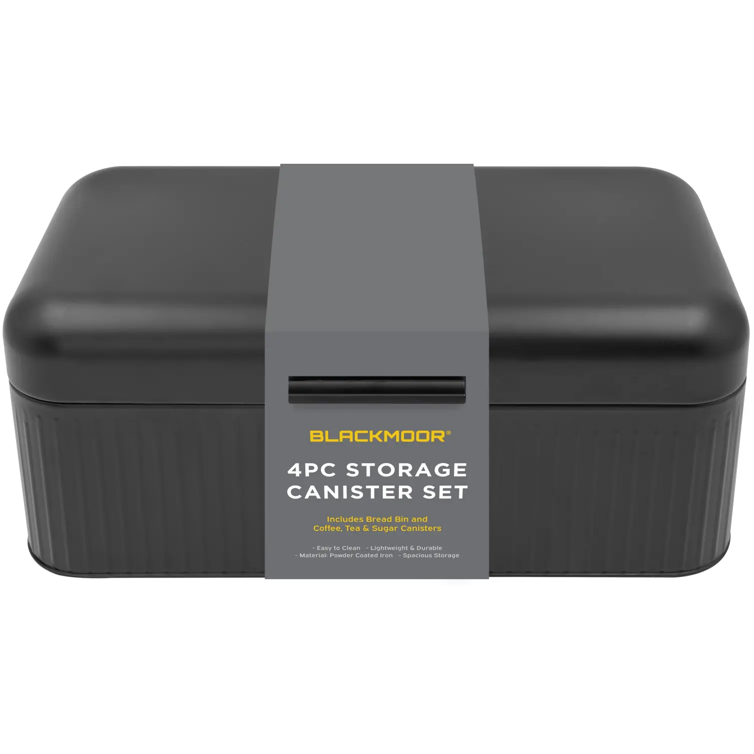 BKR0050_8 Blackmoor Tea,Coffee,Sugar&Bread Bin Set Black