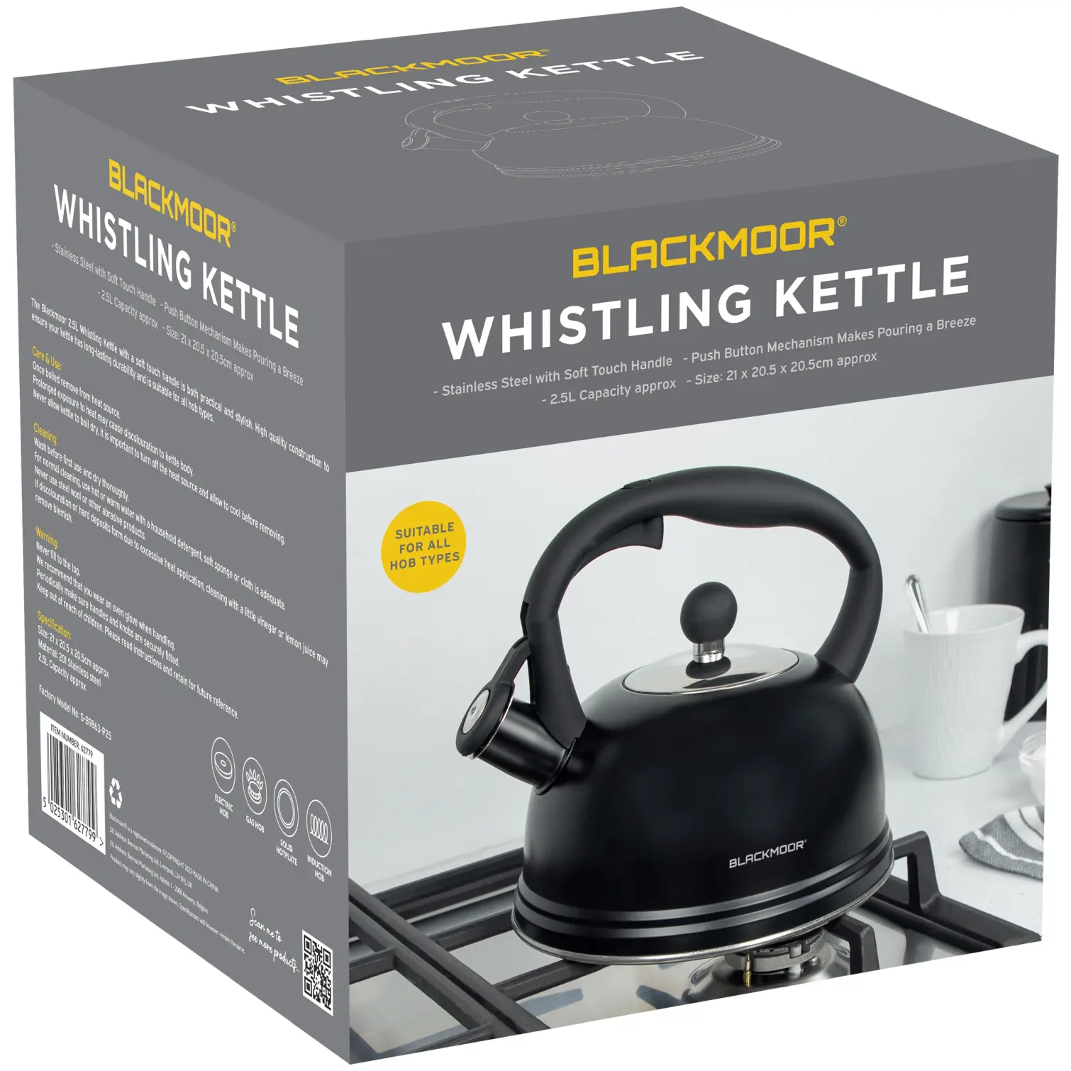 Blackmoor Stove Top Whistling Kettle 2.5 Litre Capacity