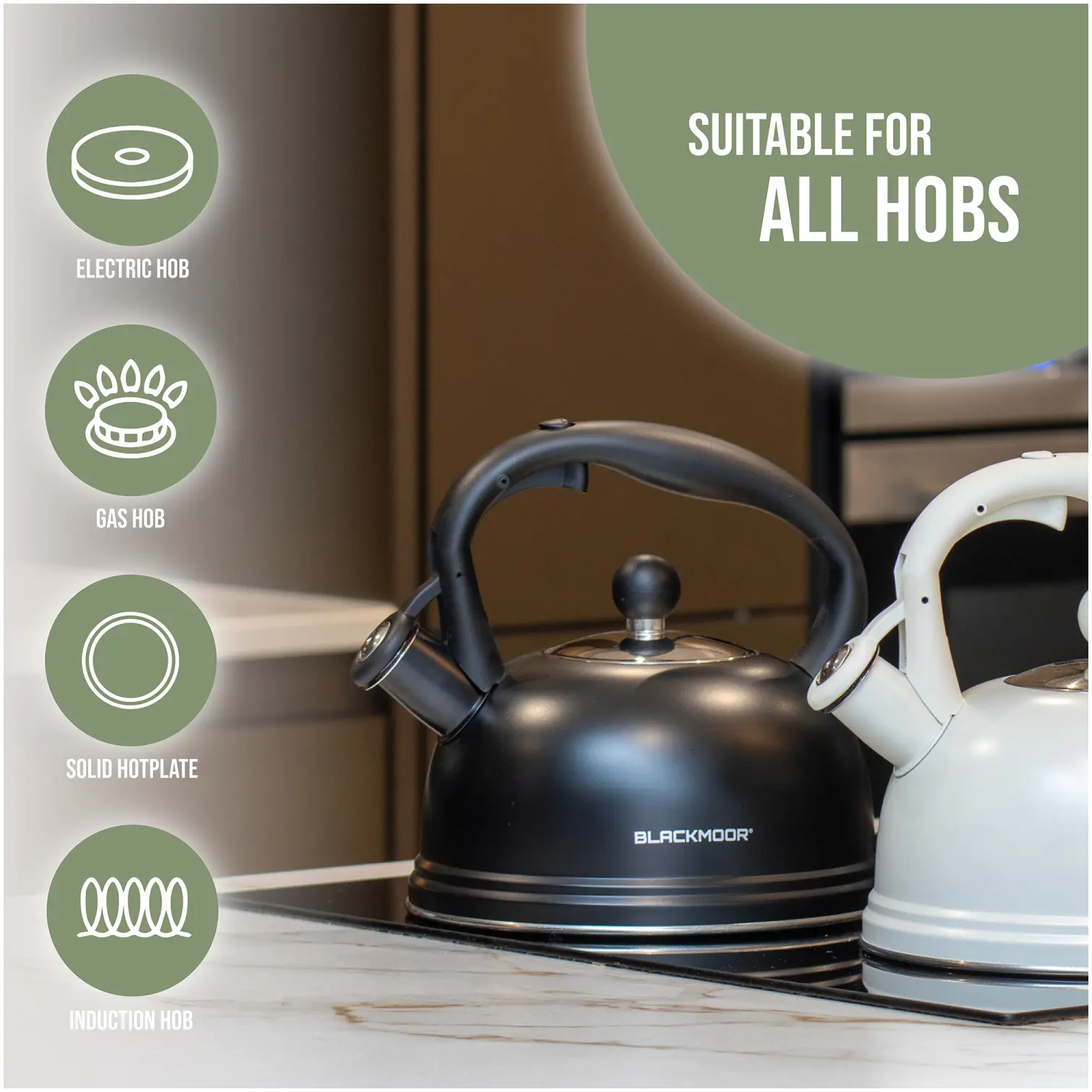 Blackmoor Stove Top Whistling Kettle 2.5 Litre Capacity